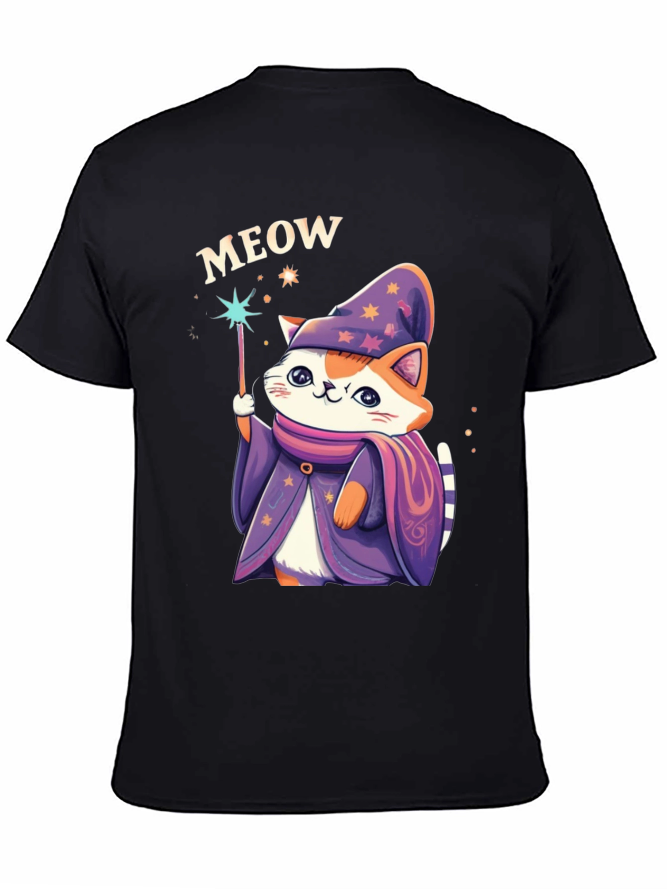 Wizard Cat Graphic T-Shirt - Meow Magic