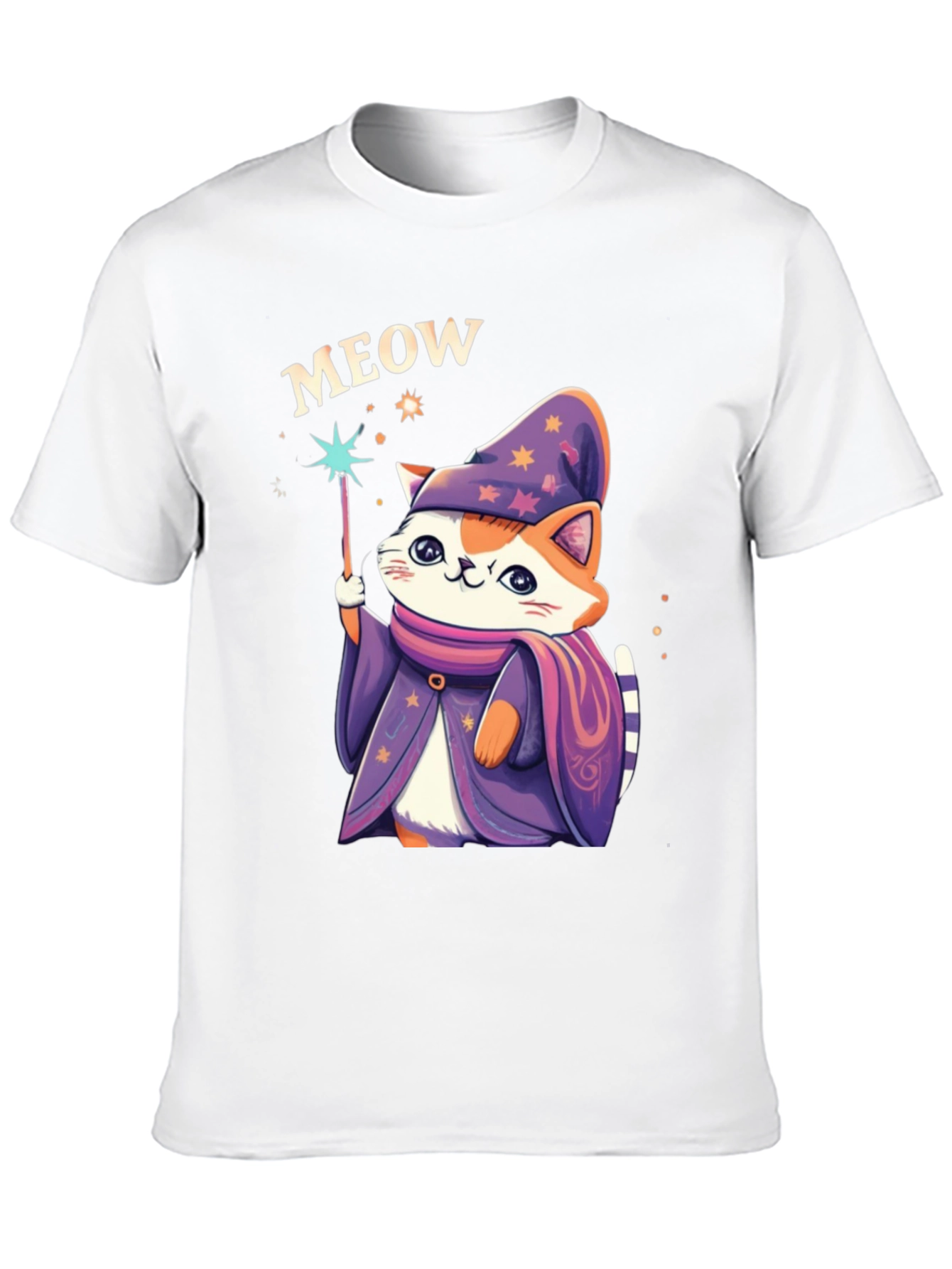 Wizard Cat Graphic T-Shirt - Meow Magic