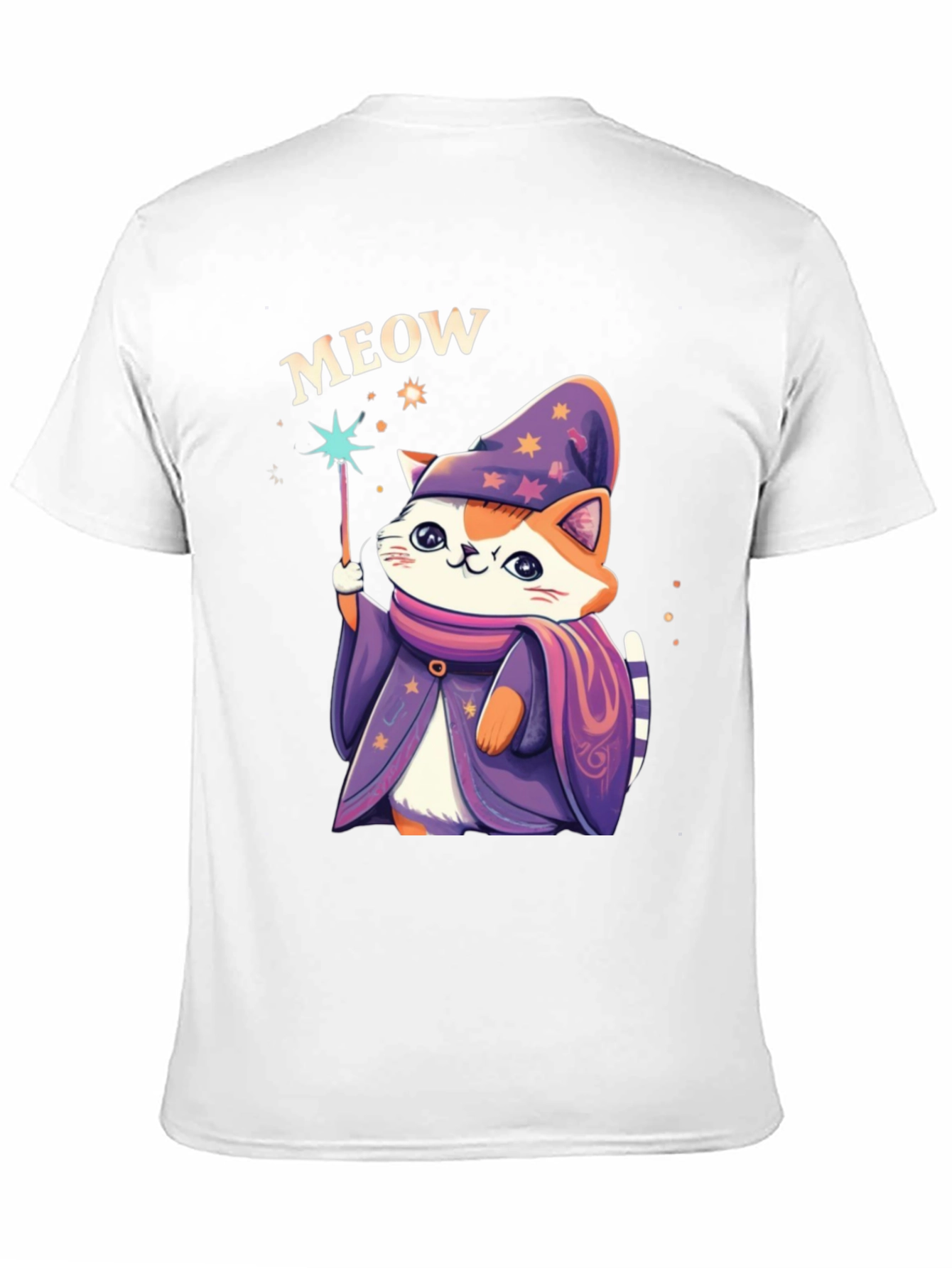 Wizard Cat Graphic T-Shirt - Meow Magic