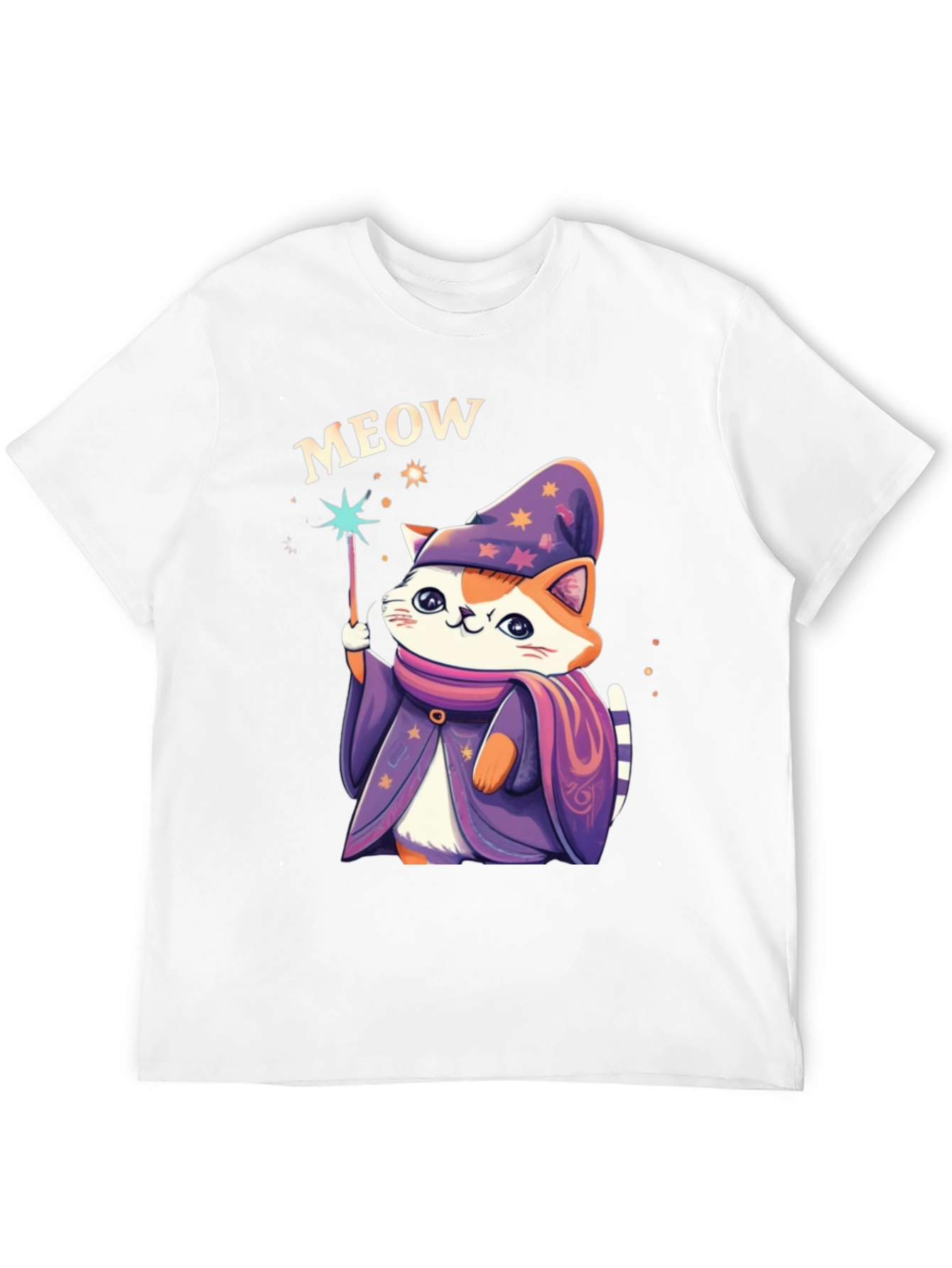 Wizard Cat Graphic T-Shirt - Meow Magic