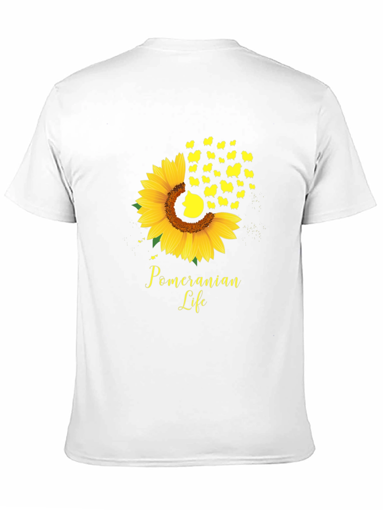 Pomeranian Life Sunflower Graphic Tee - Black