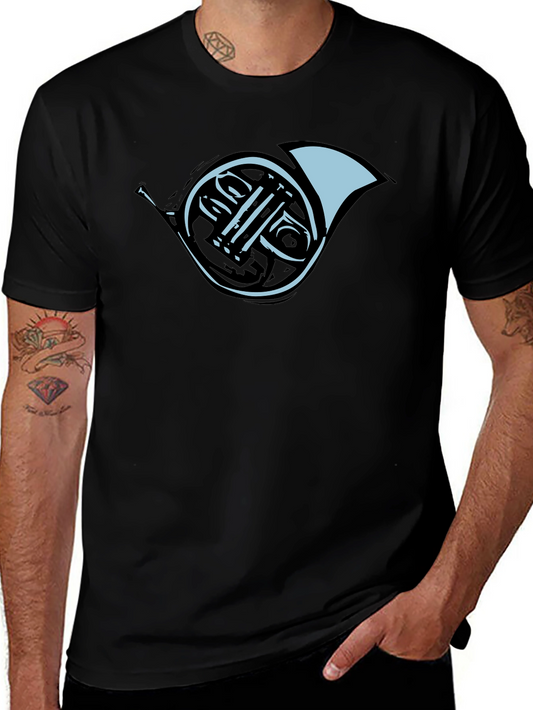French Horn Graphic Tee - Black