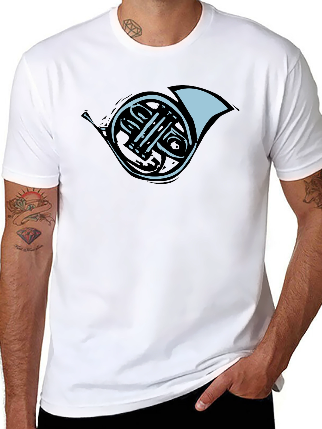 French Horn Graphic Tee - Black