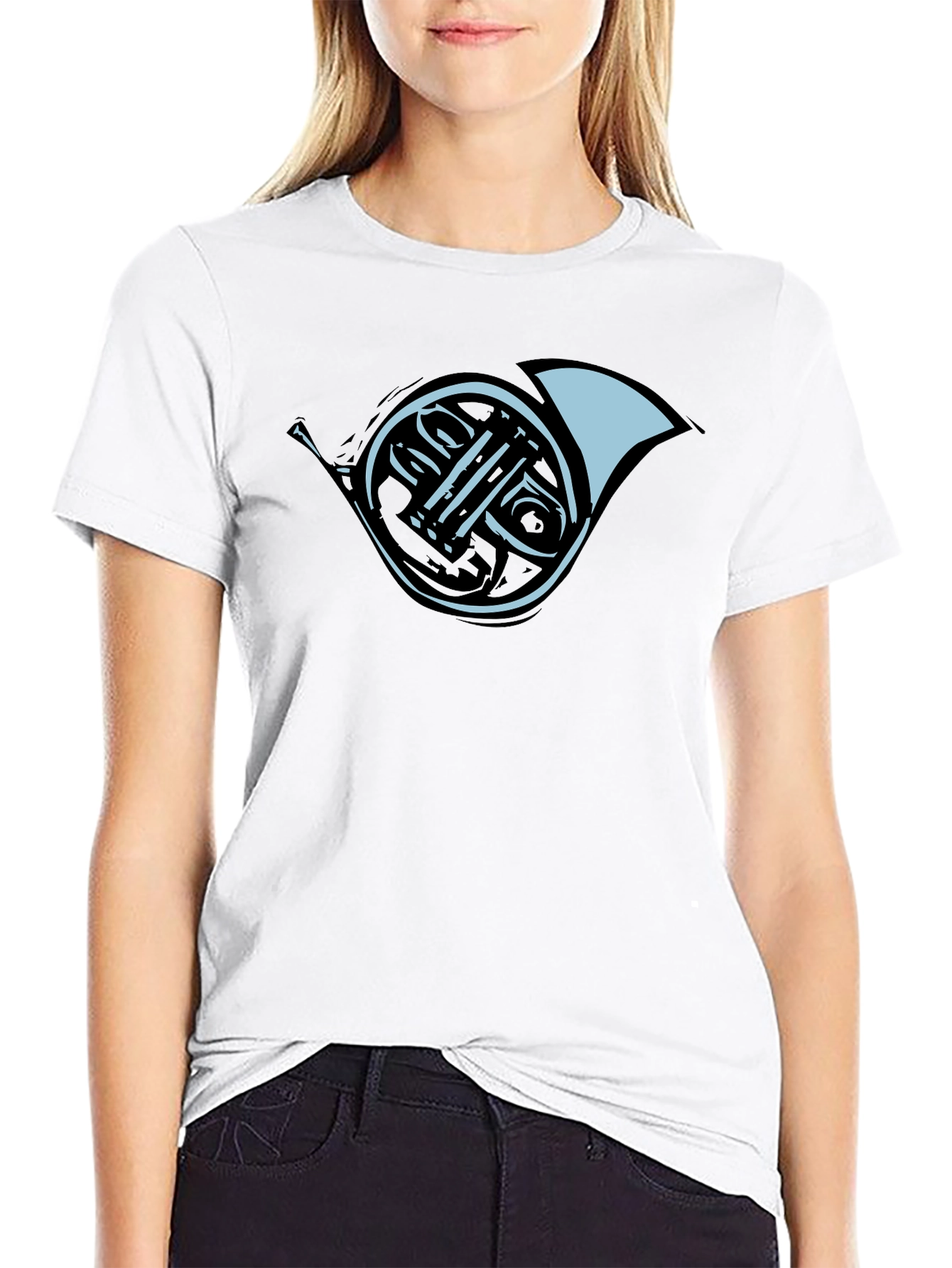 French Horn Graphic Tee - Black