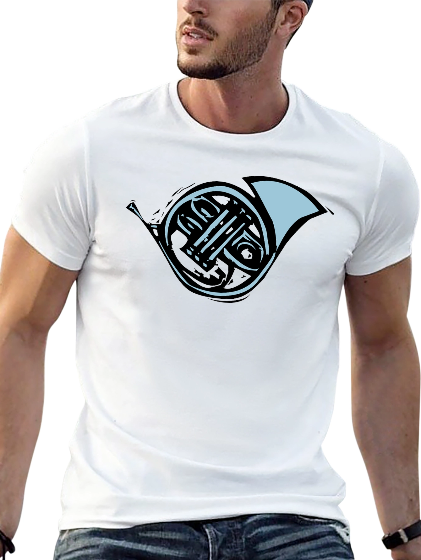 French Horn Graphic Tee - Black