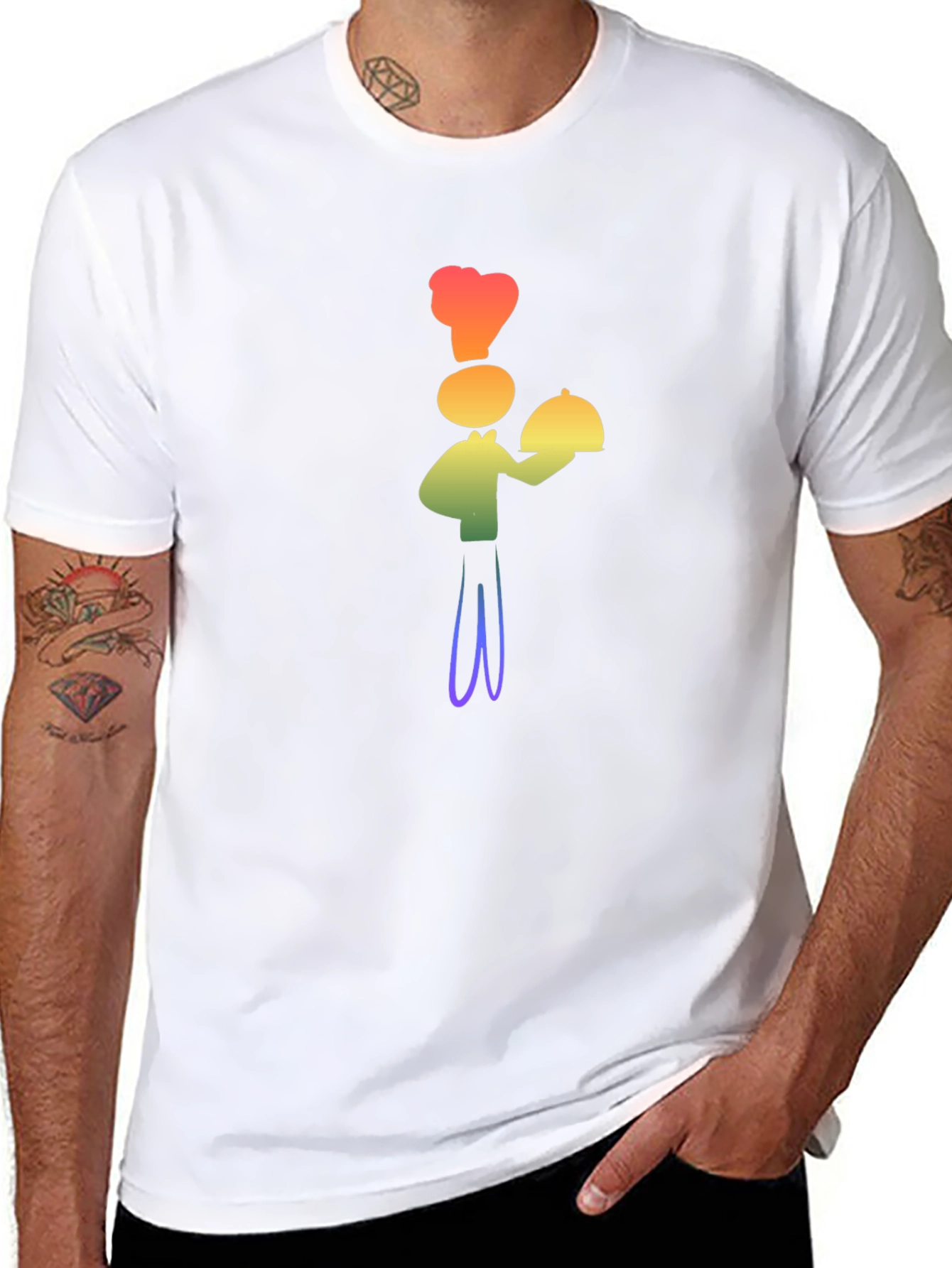 Rainbow Chef Graphic T-Shirt - Stylish Fun Design