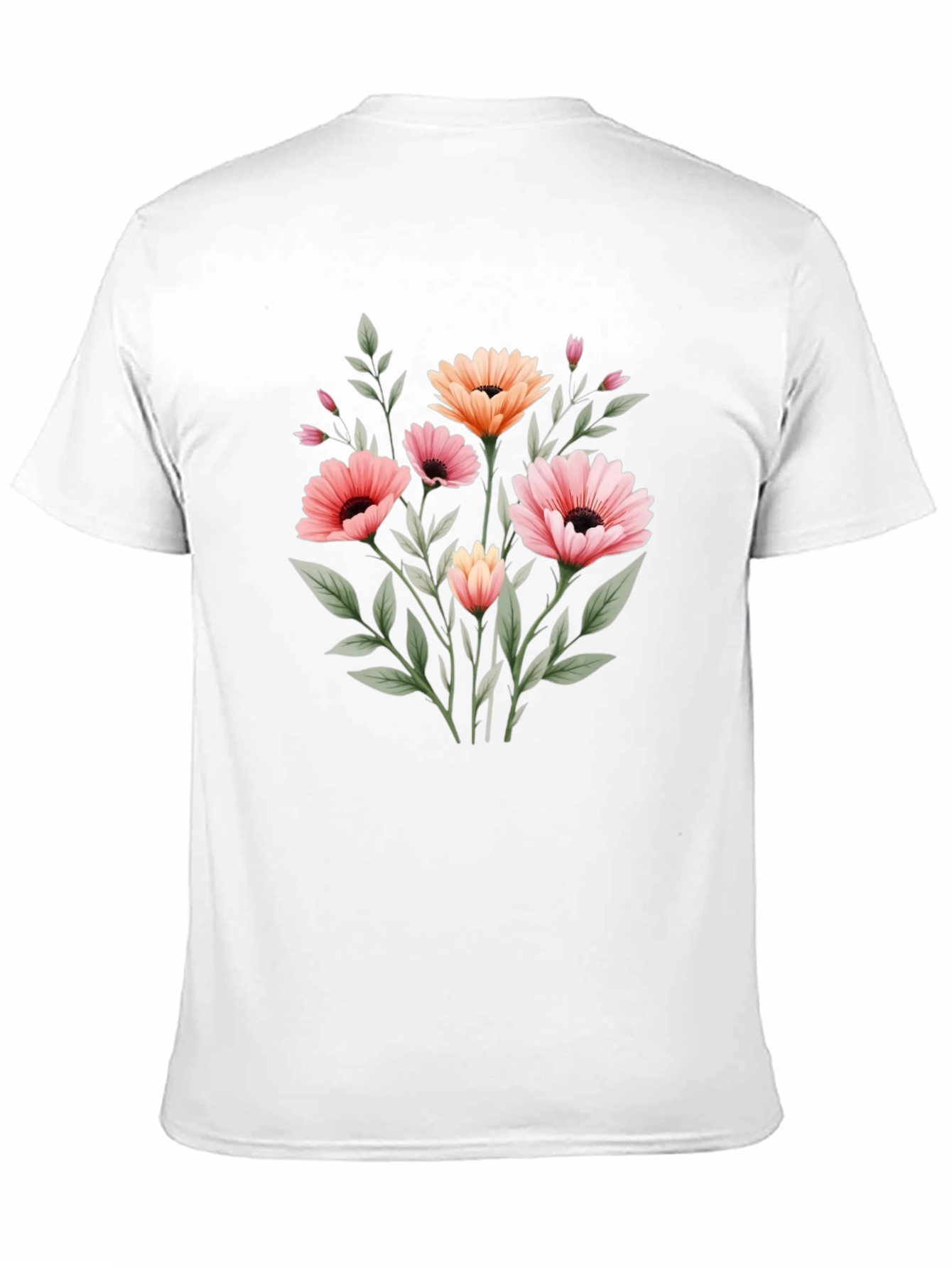 Floral Graphic Print Black T-Shirt