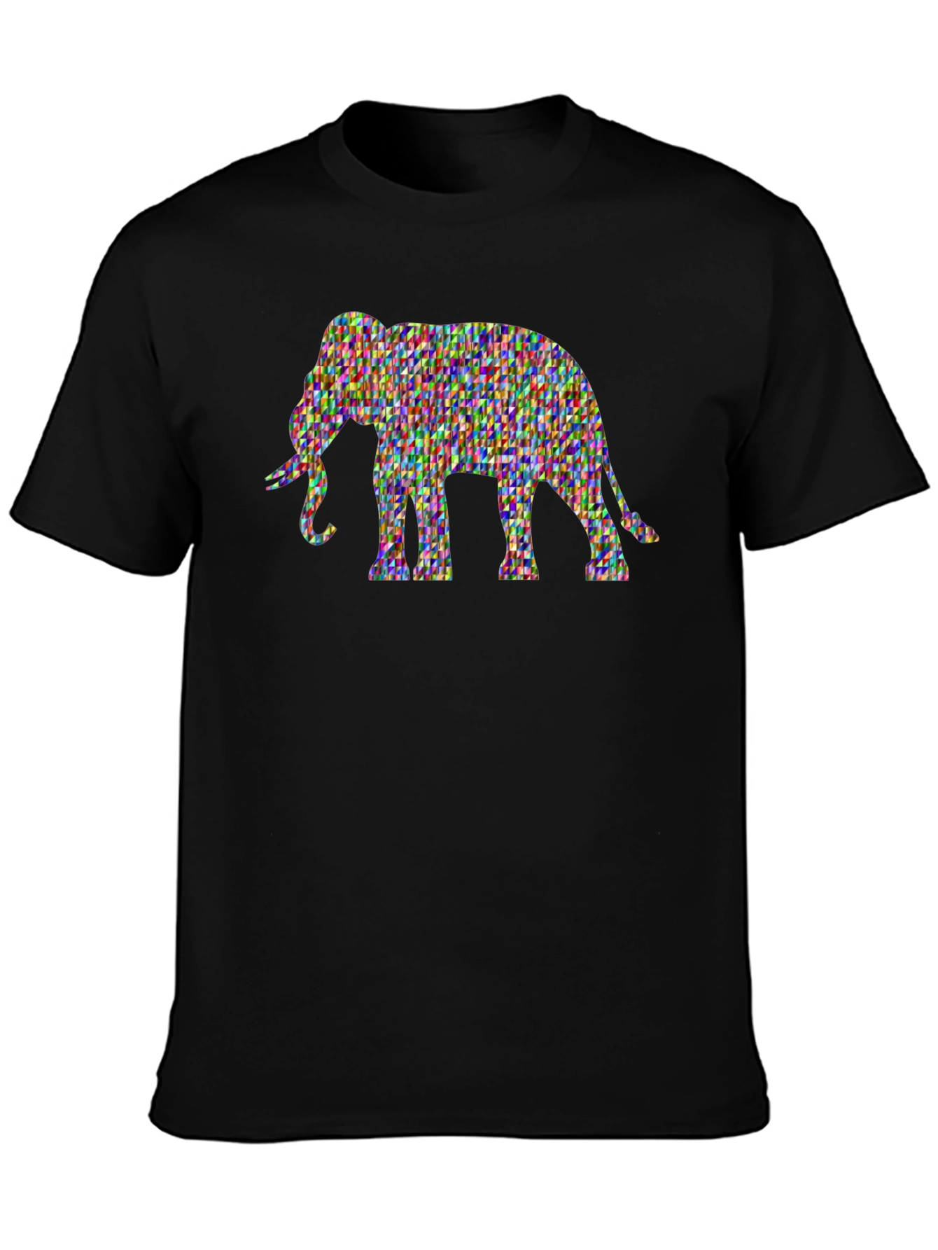 Geometric Elephant Tee - Artistic Black T-Shirt