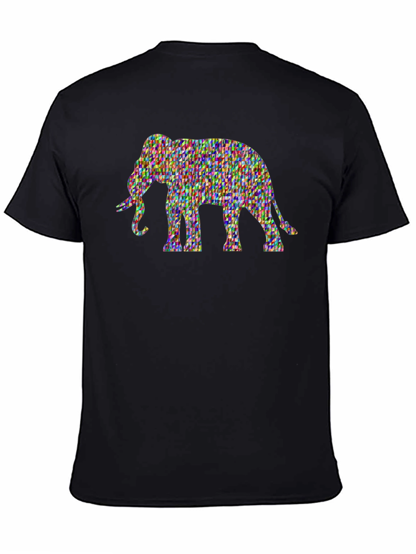 Geometric Elephant Tee - Artistic Black T-Shirt