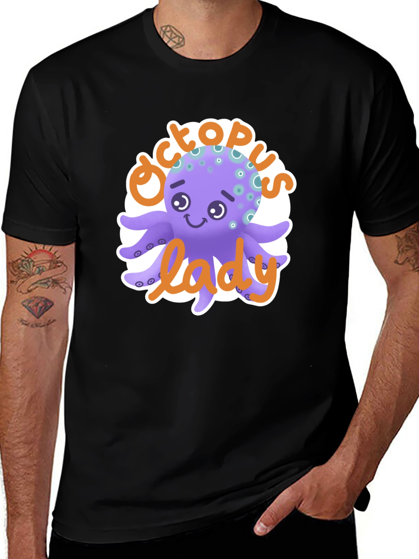 Octopus Lady T-Shirt - Cute Cartoon Graphic Tee