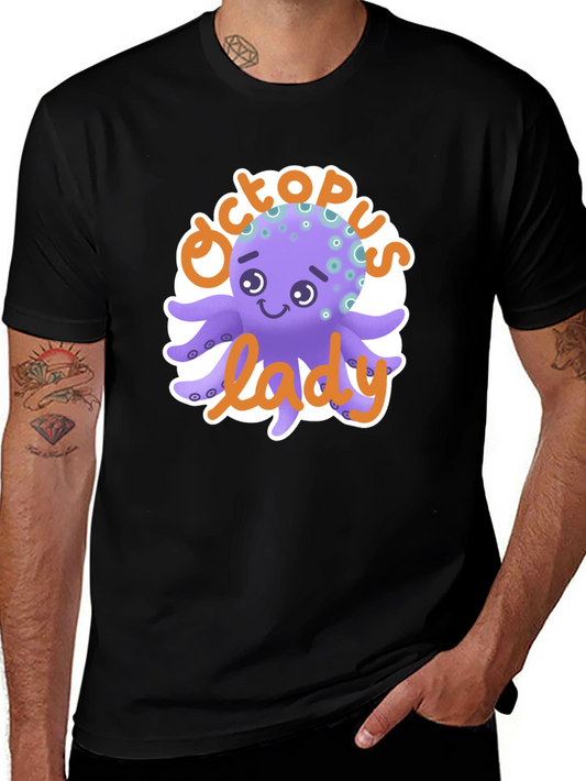 Octopus Lady T-Shirt - Cute Cartoon Graphic Tee
