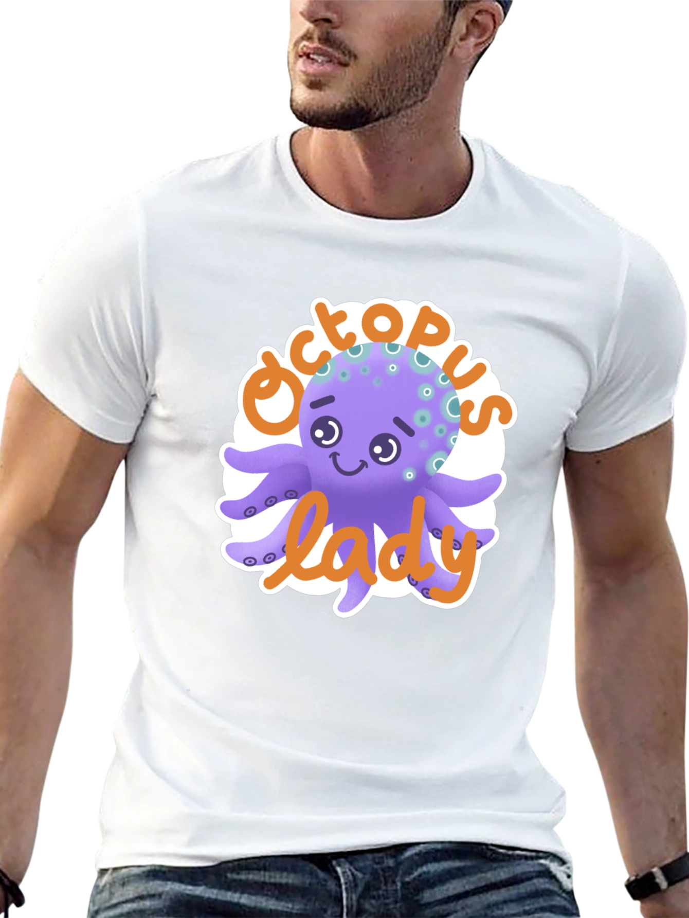 Octopus Lady T-Shirt - Cute Cartoon Graphic Tee