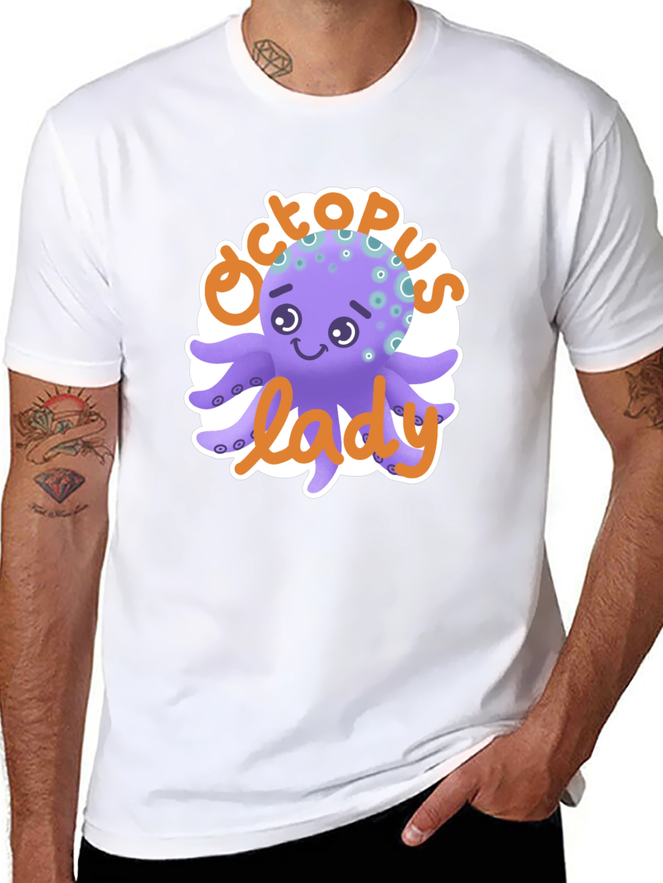 Octopus Lady T-Shirt - Cute Cartoon Graphic Tee
