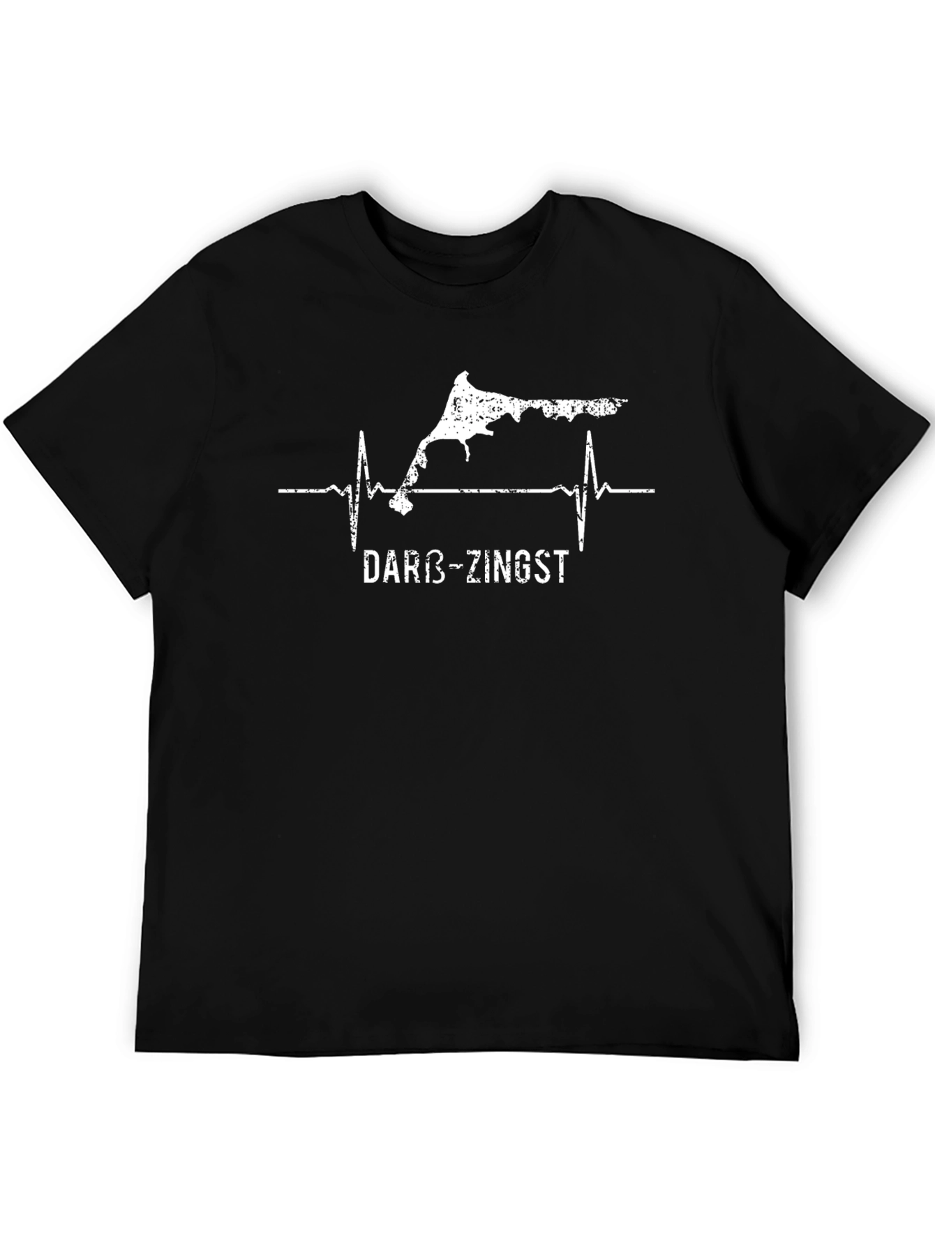 Darß-Zingst Heartbeat Graphic Tee - Unisex Black T-Shirt