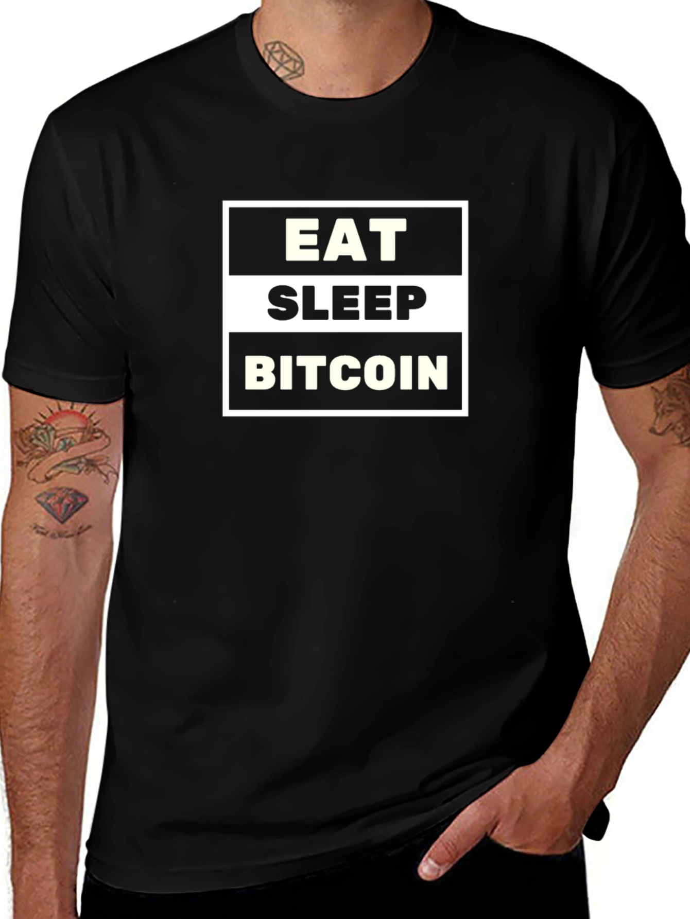 Eat Sleep Bitcoin Graphic Tee - Crypto Fan T-Shirt