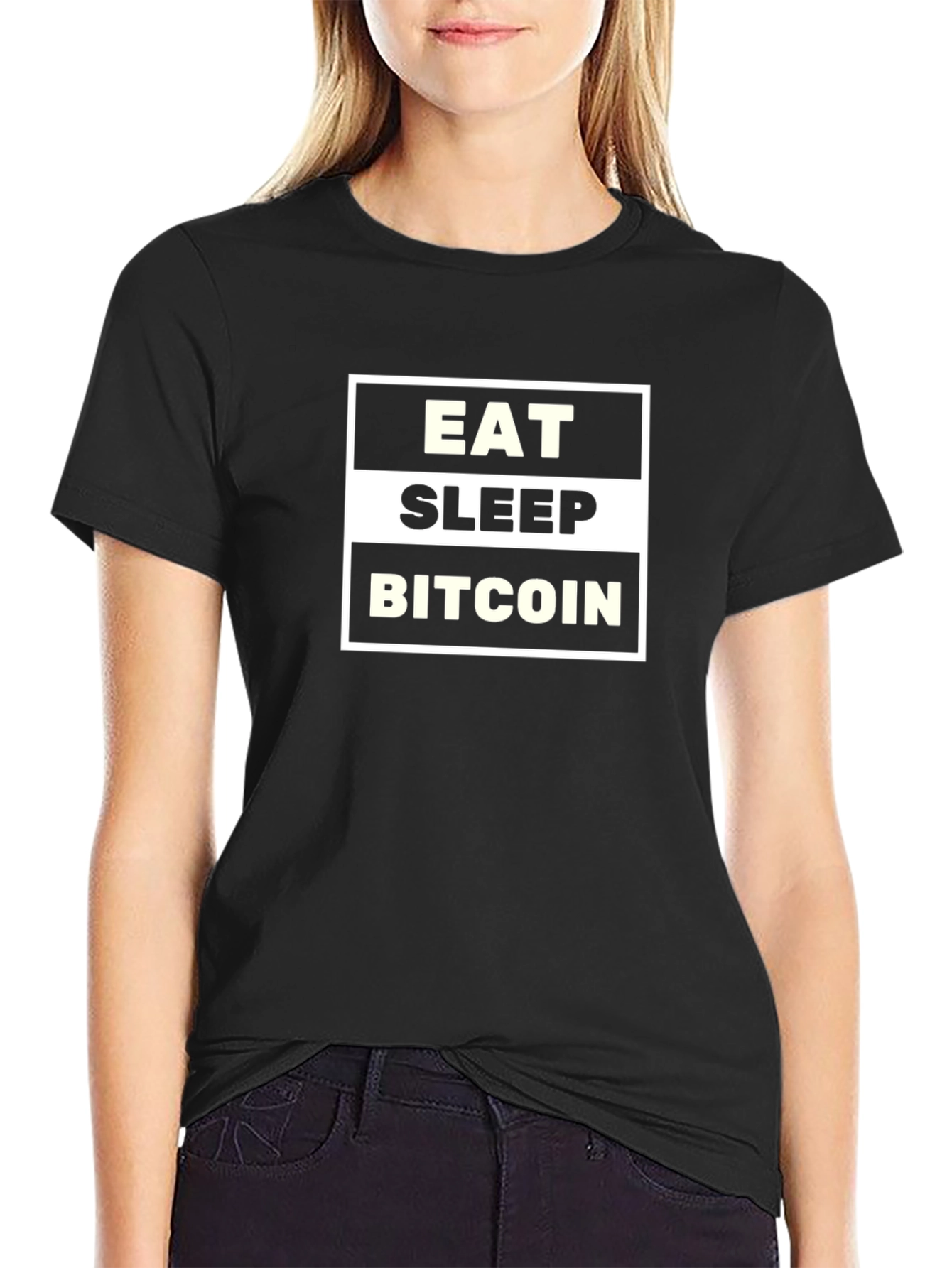 Eat Sleep Bitcoin Graphic Tee - Crypto Fan T-Shirt