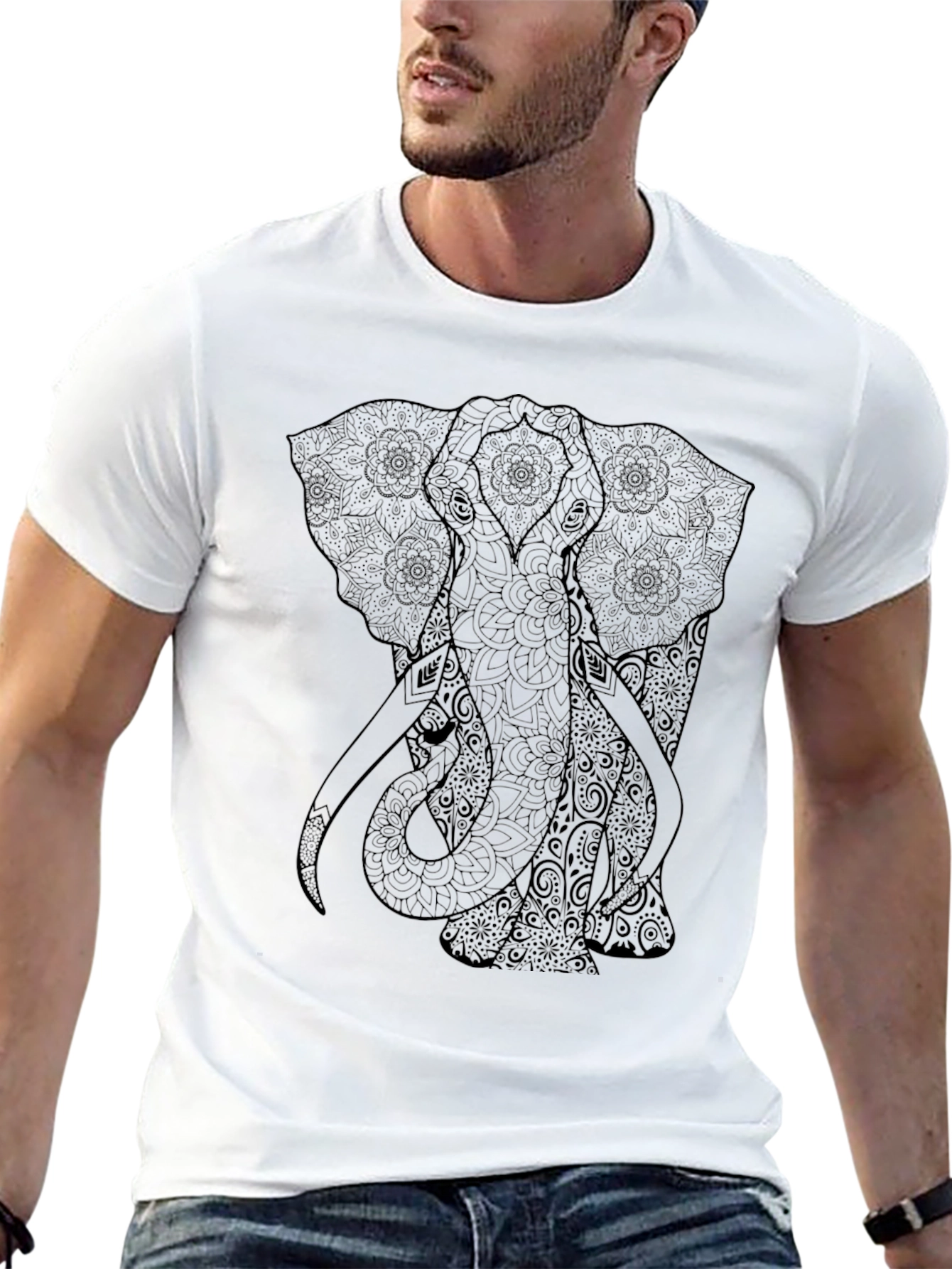 Elephant Mandala Graphic T-Shirt