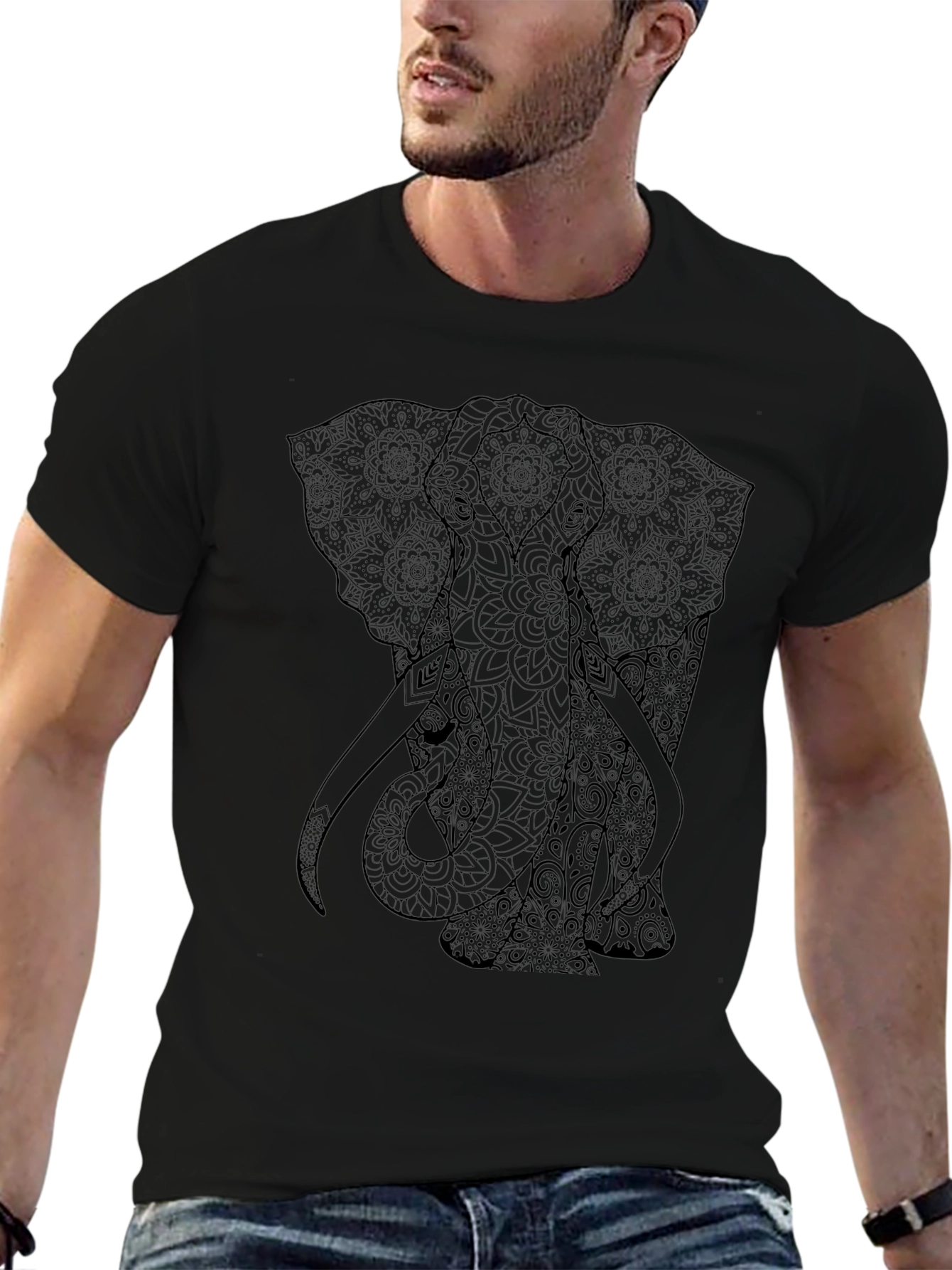 Elephant Mandala Graphic T-Shirt