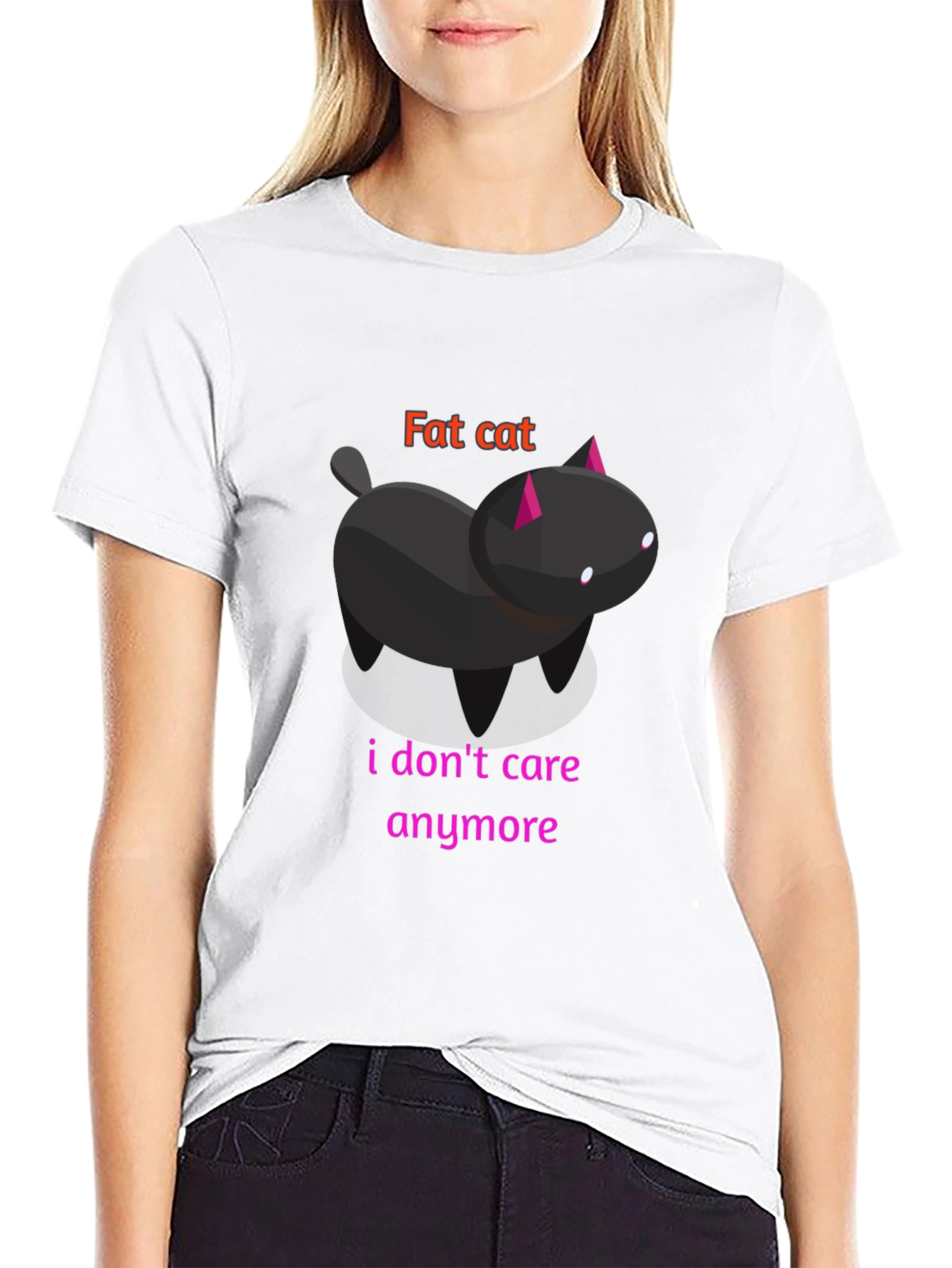 Fat Cat Graphic Tee - Unisex Black T-Shirt