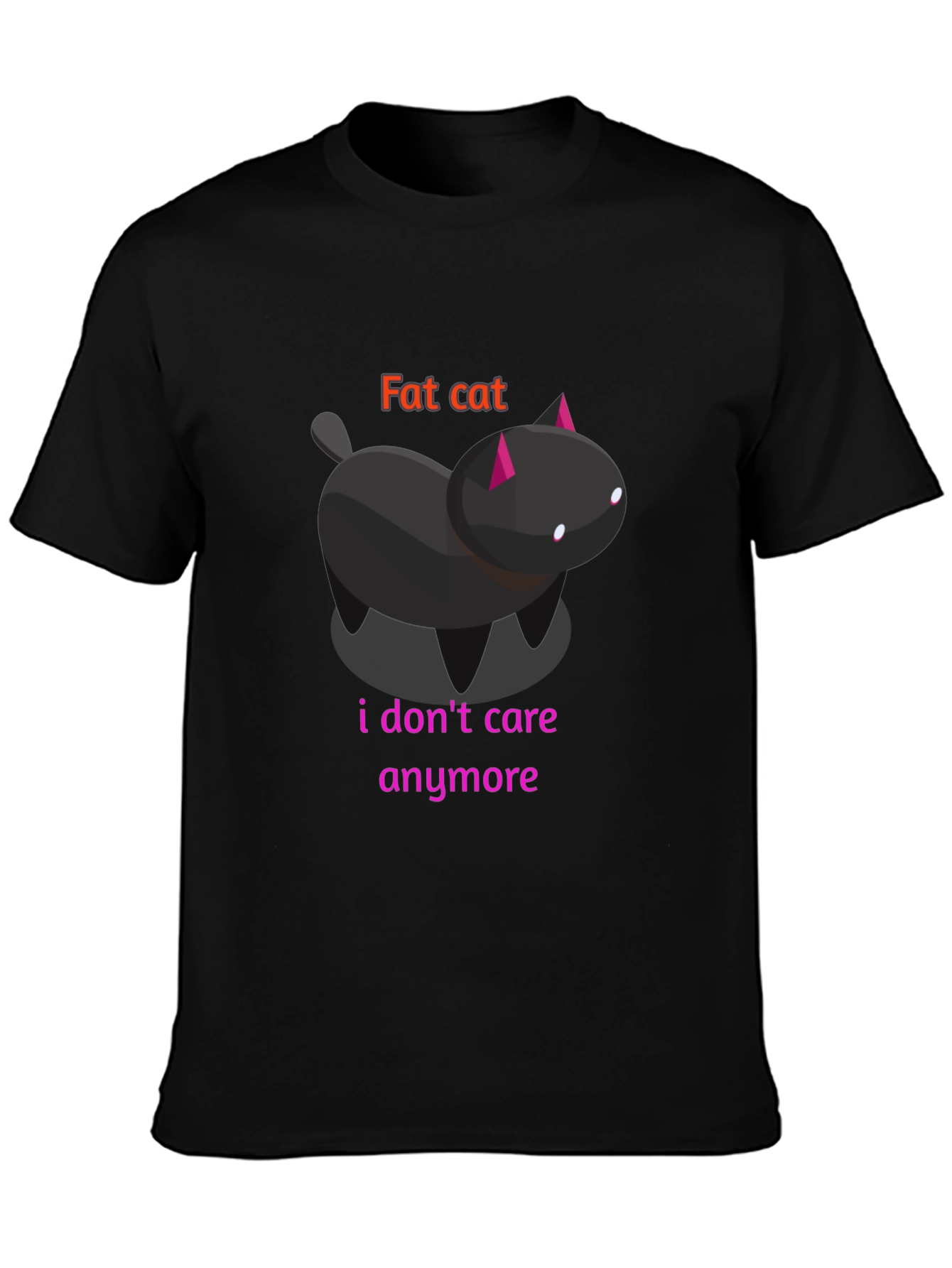 Fat Cat Graphic Tee - Unisex Black T-Shirt