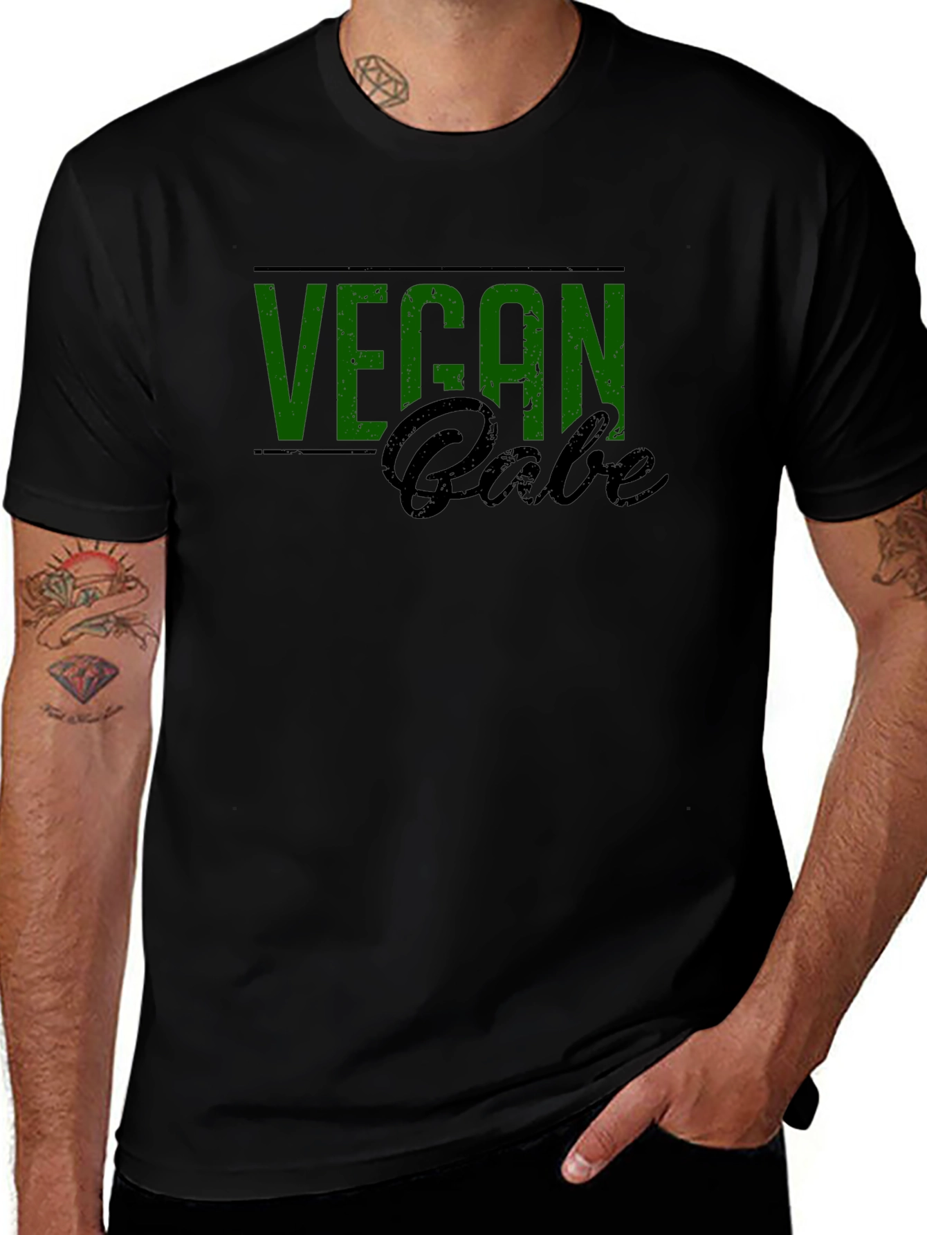 Vegan Babe Graphic Tee - Black Cotton Blend