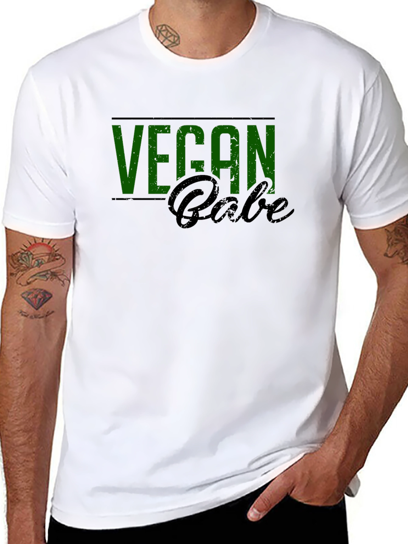 Vegan Babe Graphic Tee - Black Cotton Blend
