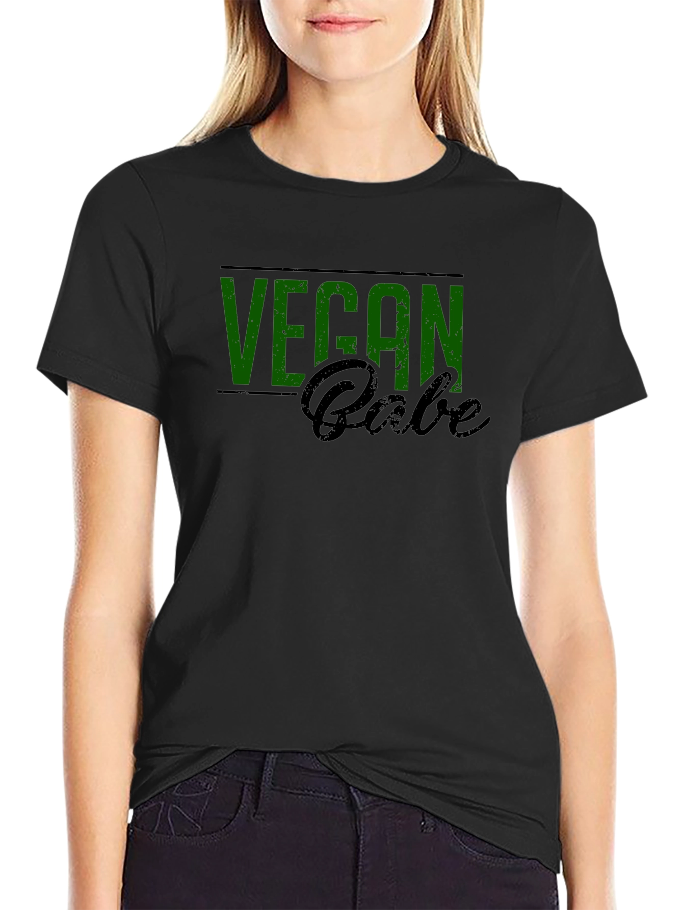 Vegan Babe Graphic Tee - Black Cotton Blend