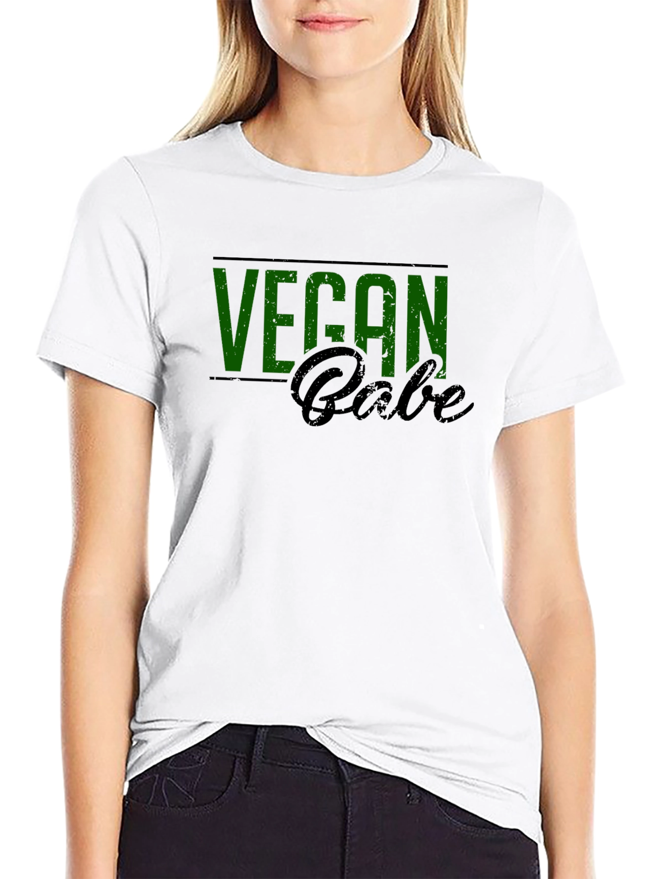 Vegan Babe Graphic Tee - Black Cotton Blend