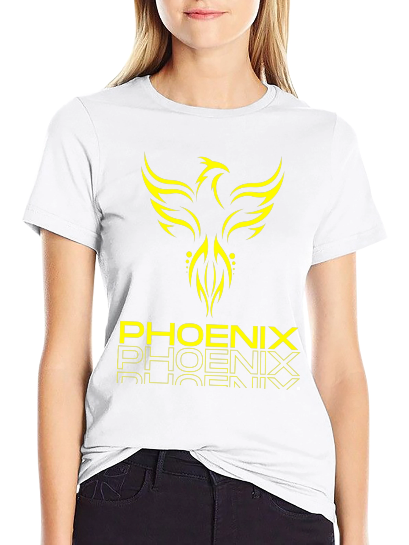 Phoenix Graphic Print Black T-Shirt