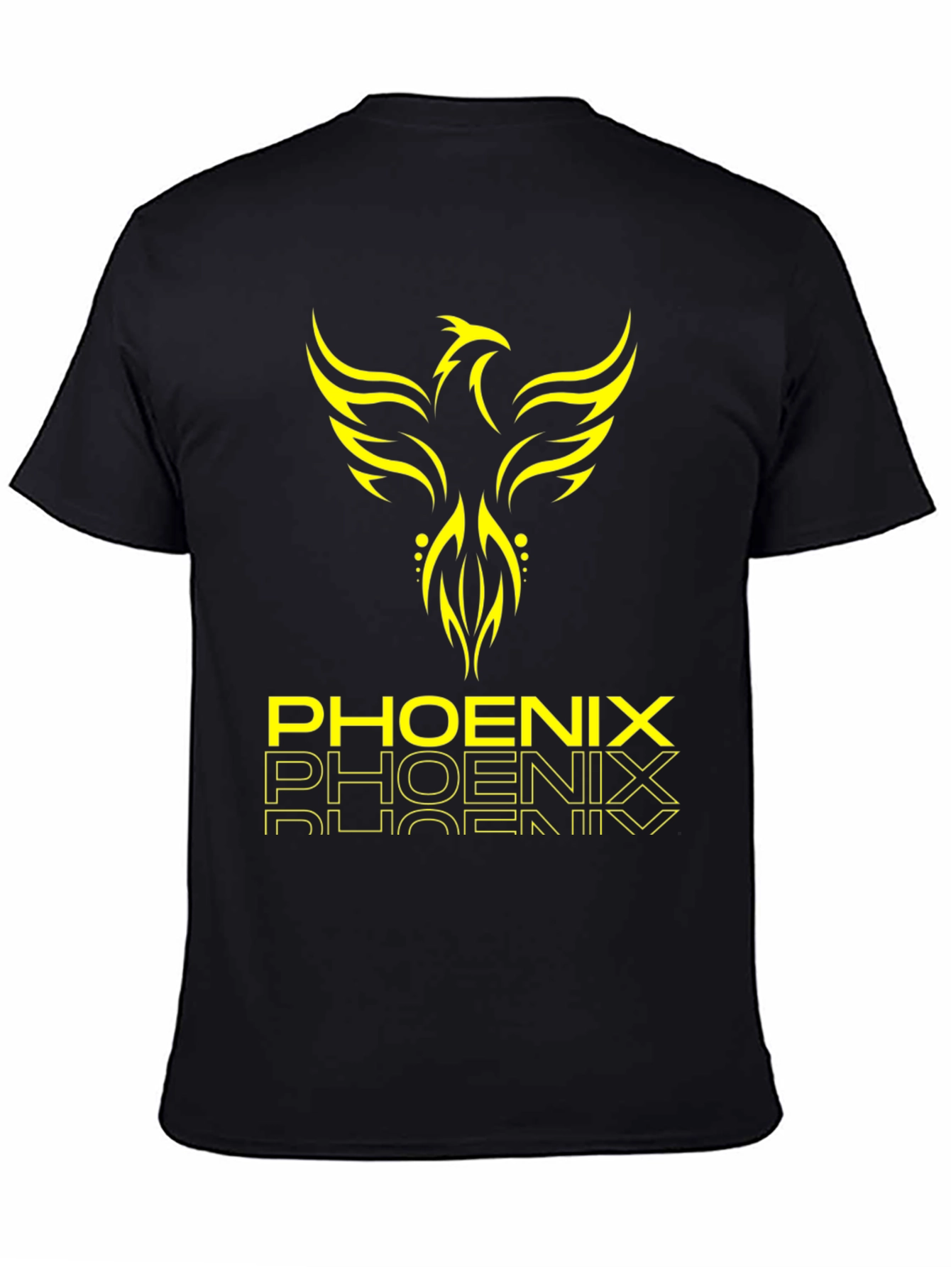 Phoenix Graphic Print Black T-Shirt