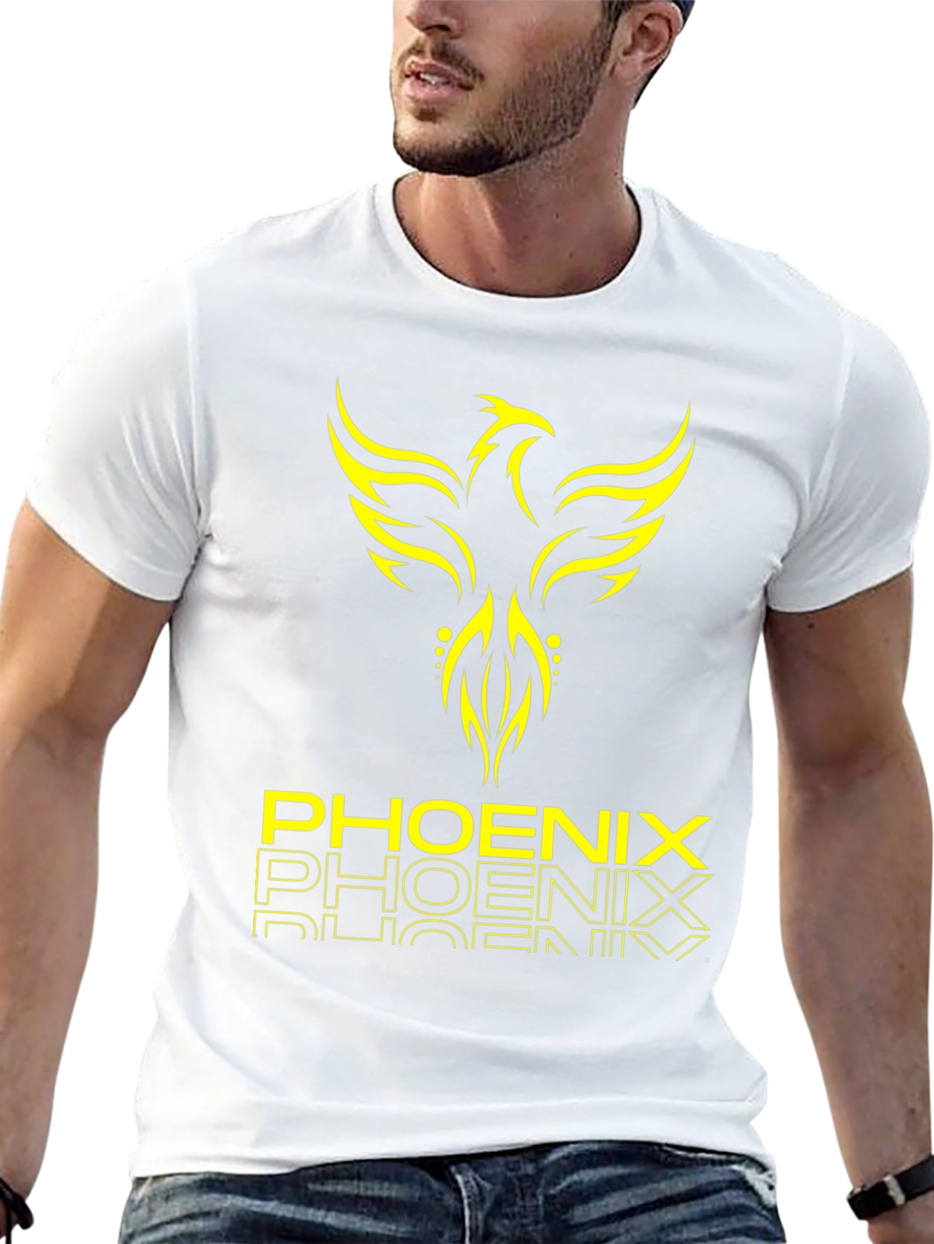 Phoenix Graphic Print Black T-Shirt