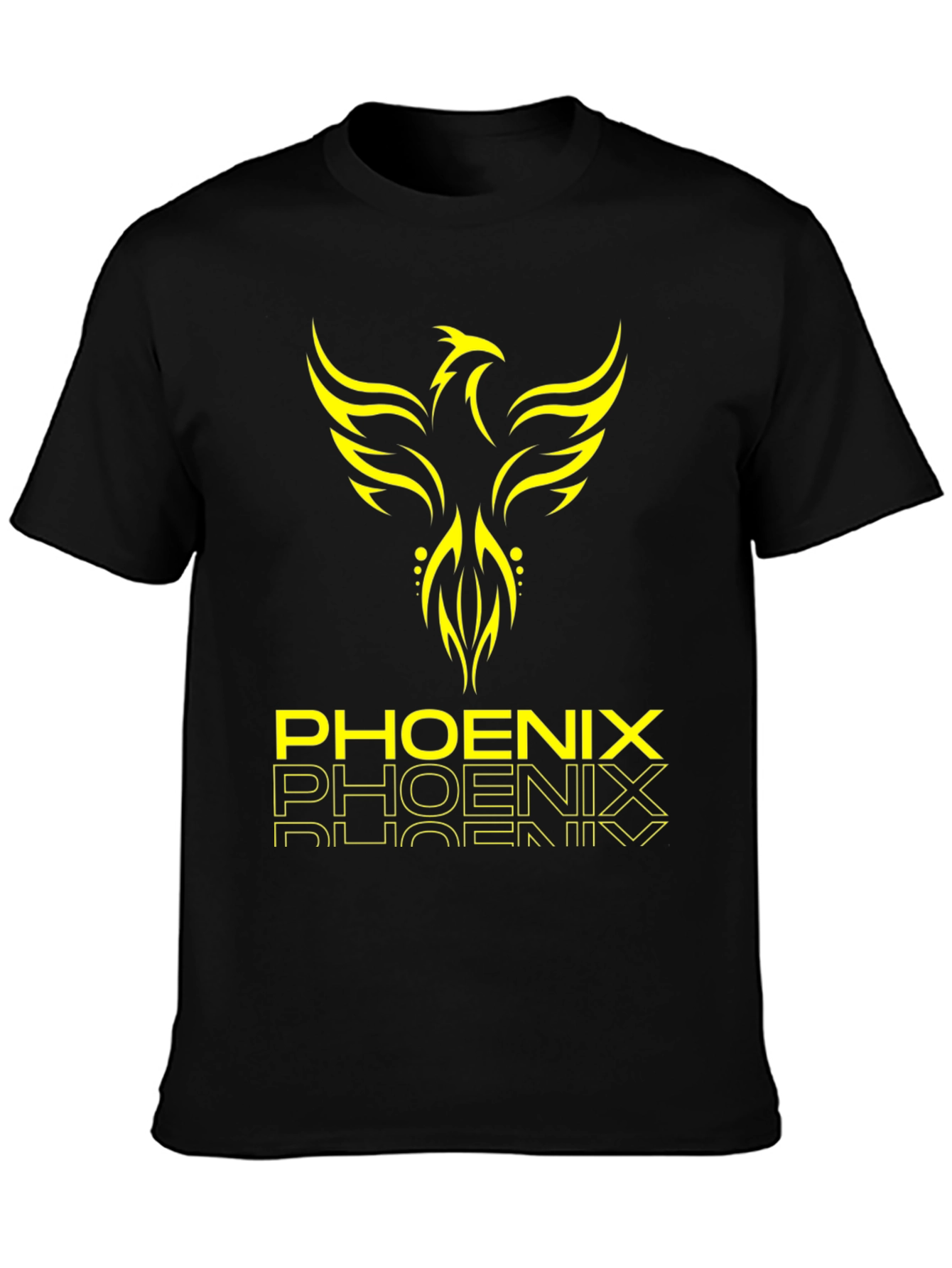 Phoenix Graphic Print Black T-Shirt