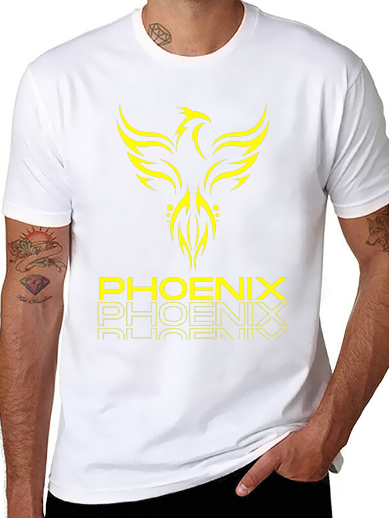 Phoenix Graphic Print Black T-Shirt