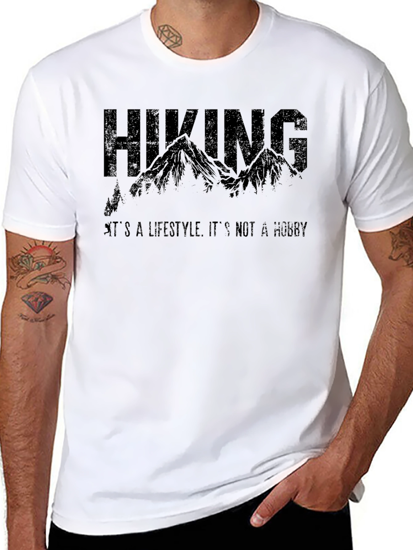 Hiking Lifestyle Black Graphic Tee