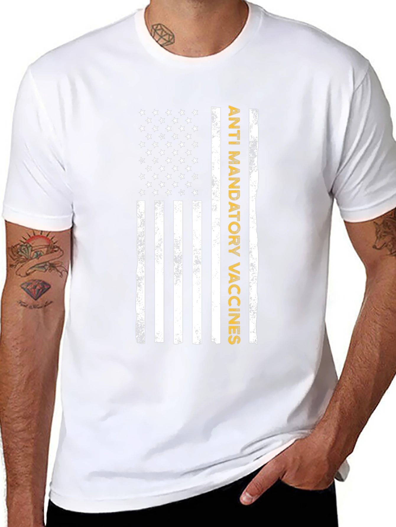 Anti-Mandatory Vaccines American Flag T-Shirt