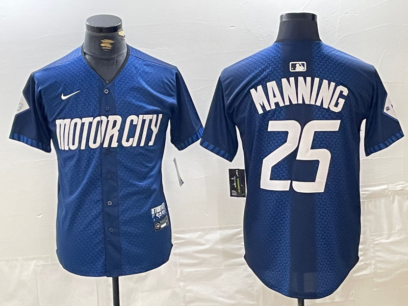 Men's Detroit Tigers Matt Manning #25 Navy 2024 City Connect Limited Player Jerseys