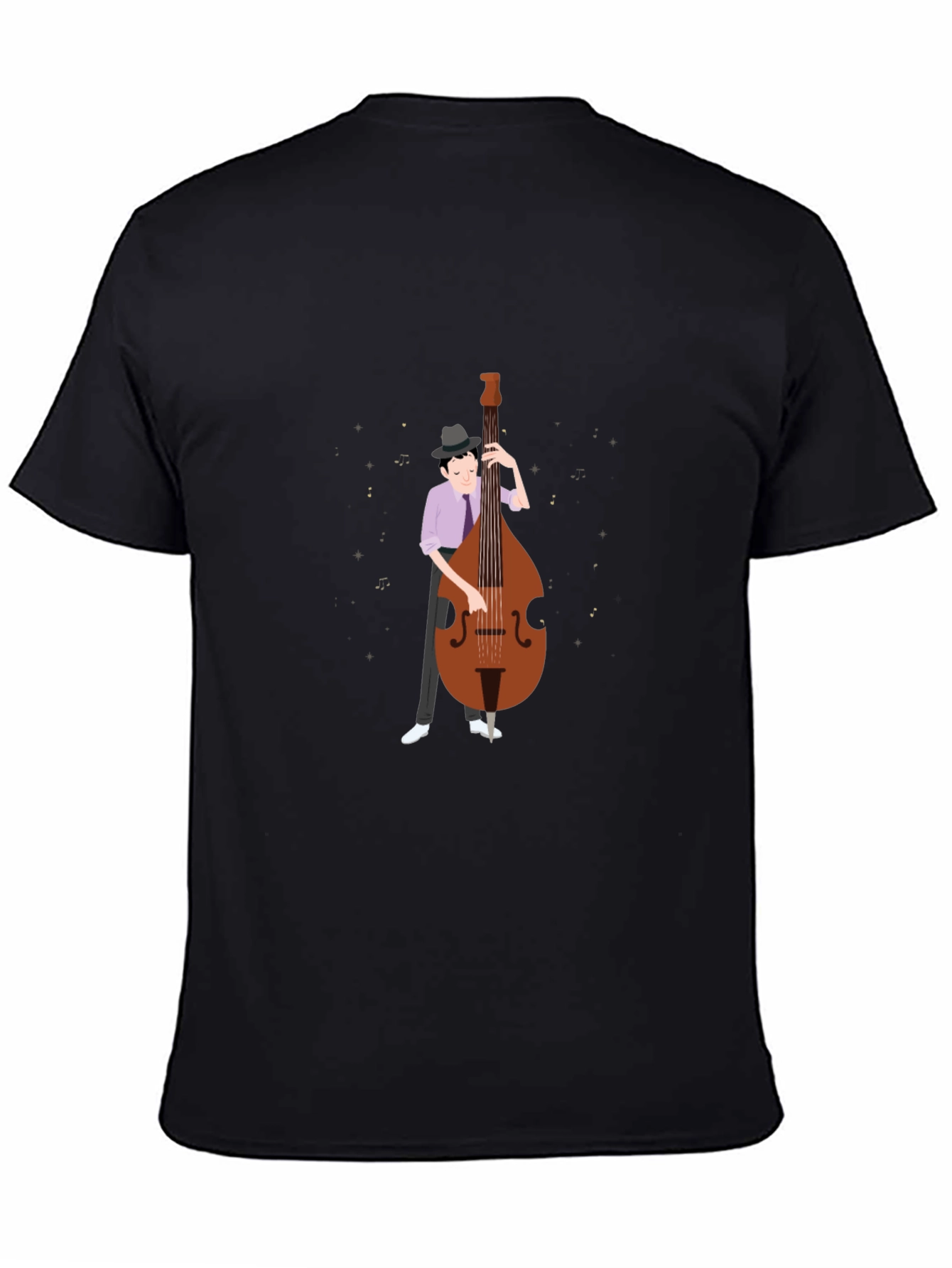 Bass Player Graphic Tee - Black Cotton T-Shirt