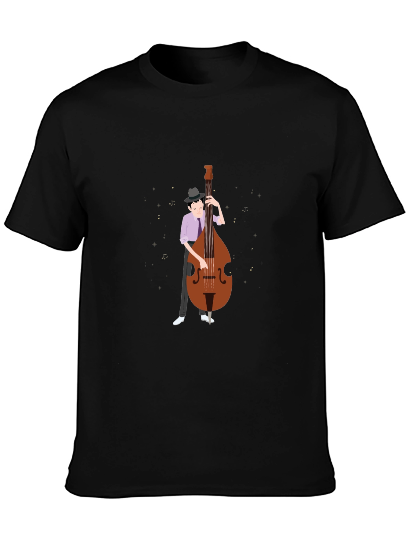 Bass Player Graphic Tee - Black Cotton T-Shirt