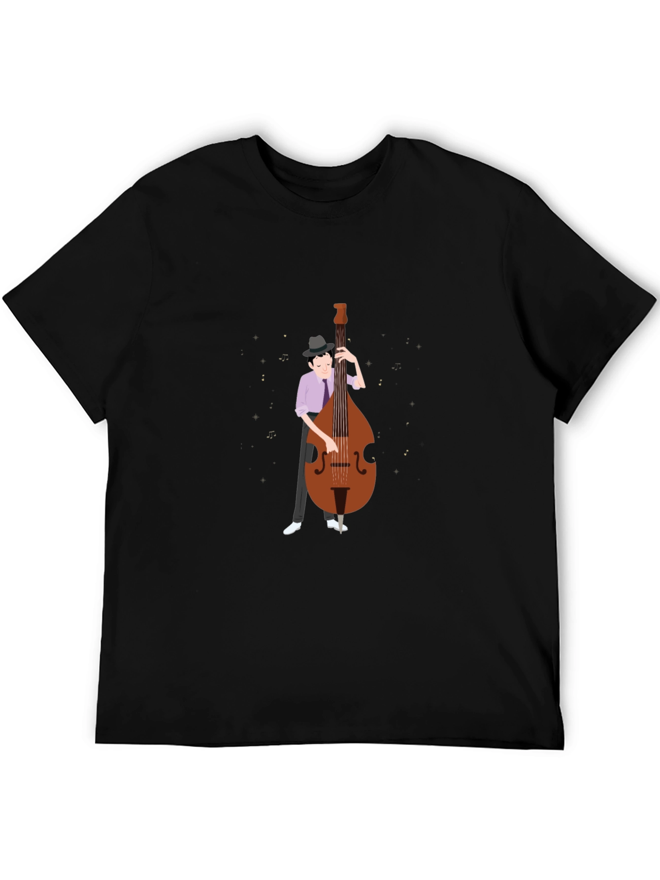 Bass Player Graphic Tee - Black Cotton T-Shirt