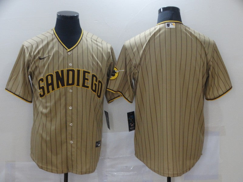 Men's San Diego Padres Tan Alternate Replica Blank Jerseys