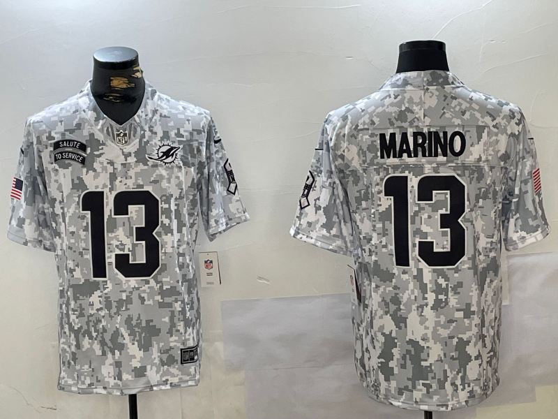 Men's Miami Dolphins Dan Marino #13 Arctic Camo 2024 Salute to Service Retired Player Limited Jerseys