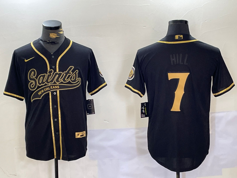 Men's New Orleans Saints Taysom Hill #7 Black Team Player Jerseys
