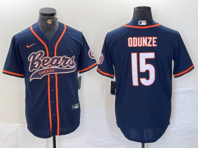 Men's Chicago Bears Rome Odunze #15 Navy Game Jerseys