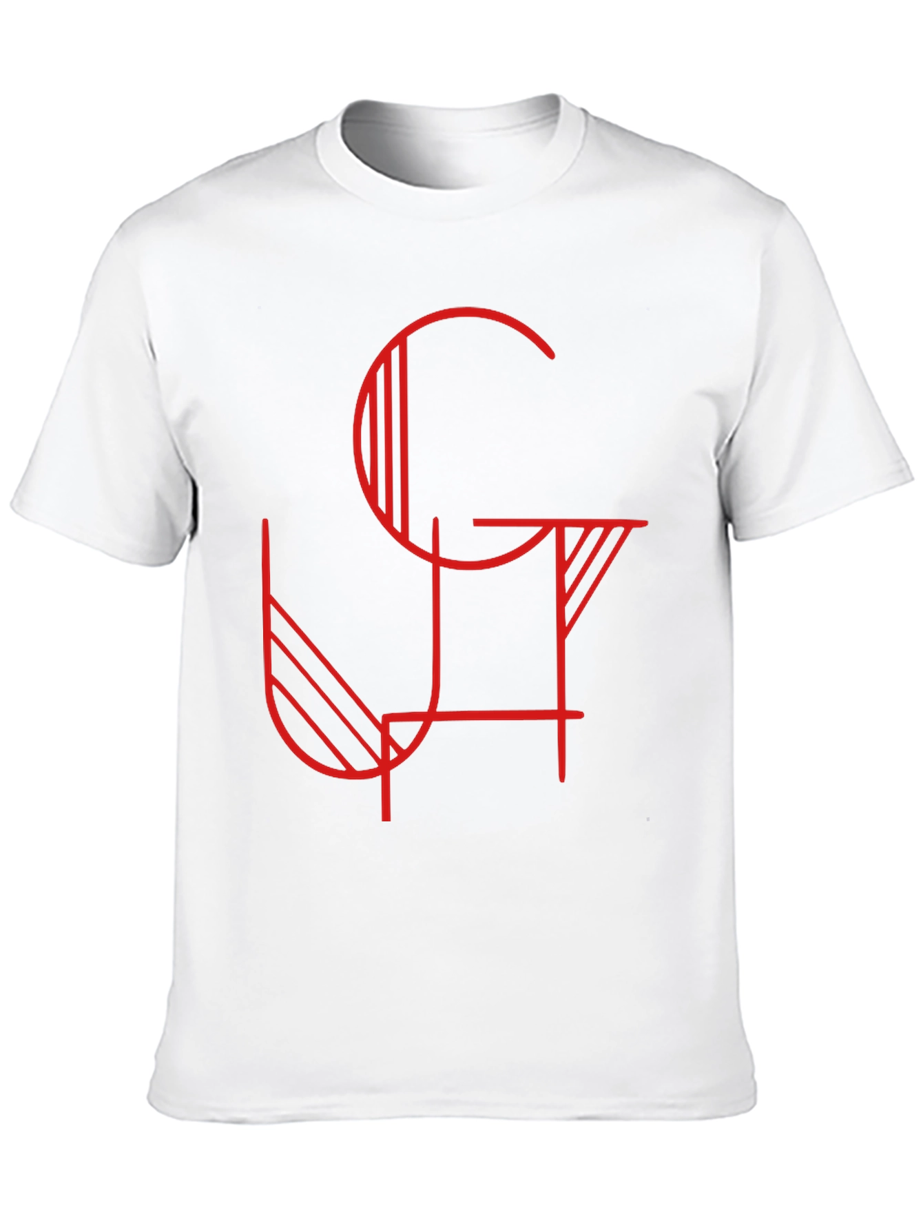 Abstract Graphic Tee - Modern Red Design on Black