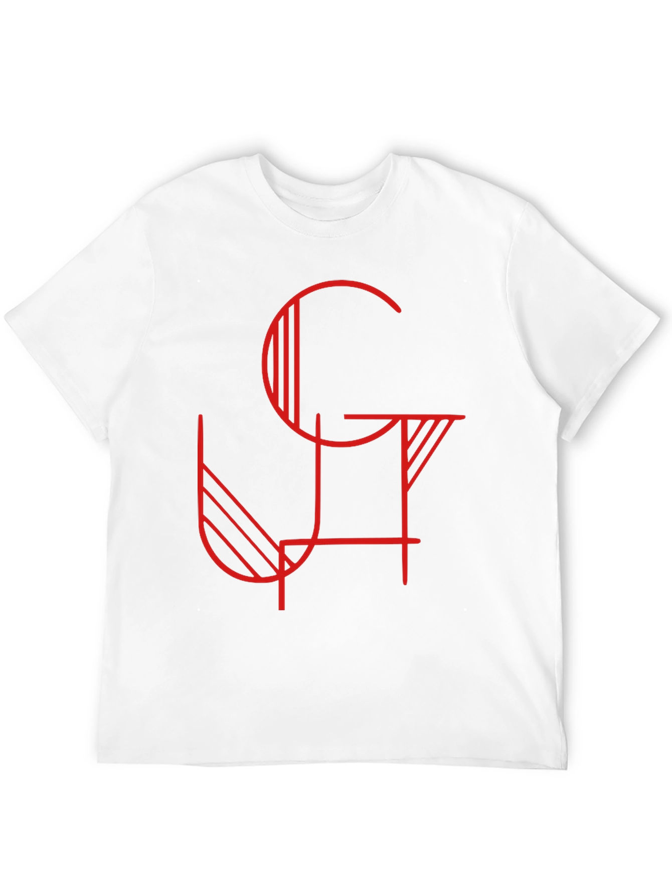 Abstract Graphic Tee - Modern Red Design on Black