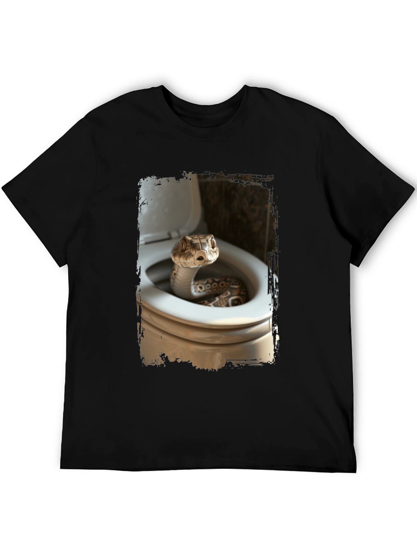 Snake in Toilet T-Shirt - Novelty Graphic Tee