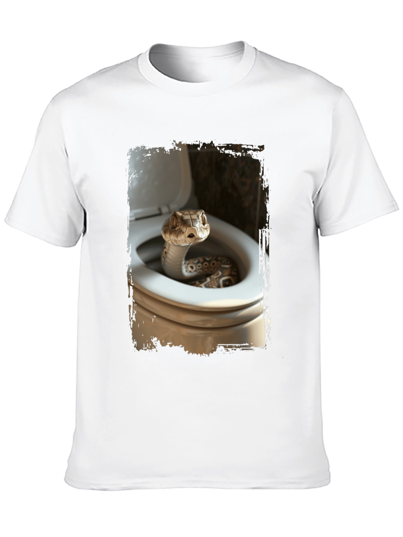 Snake in Toilet T-Shirt - Novelty Graphic Tee