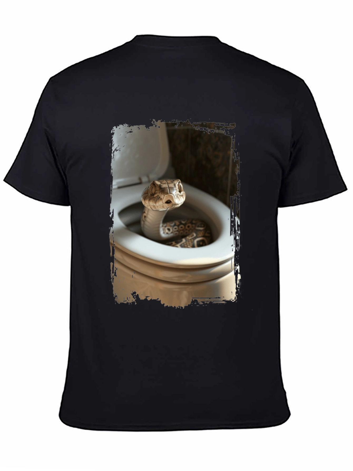 Snake in Toilet T-Shirt - Novelty Graphic Tee