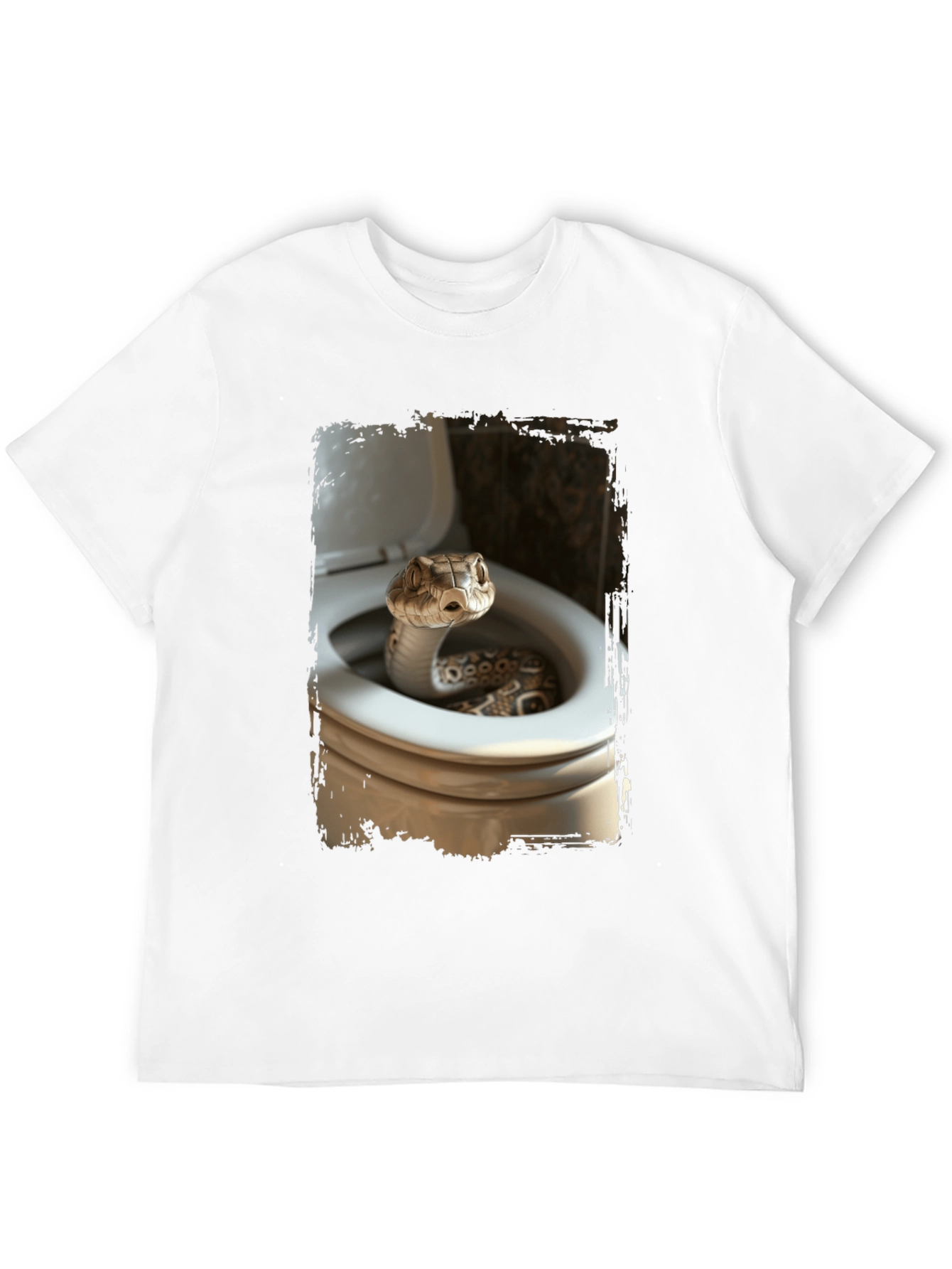 Snake in Toilet T-Shirt - Novelty Graphic Tee