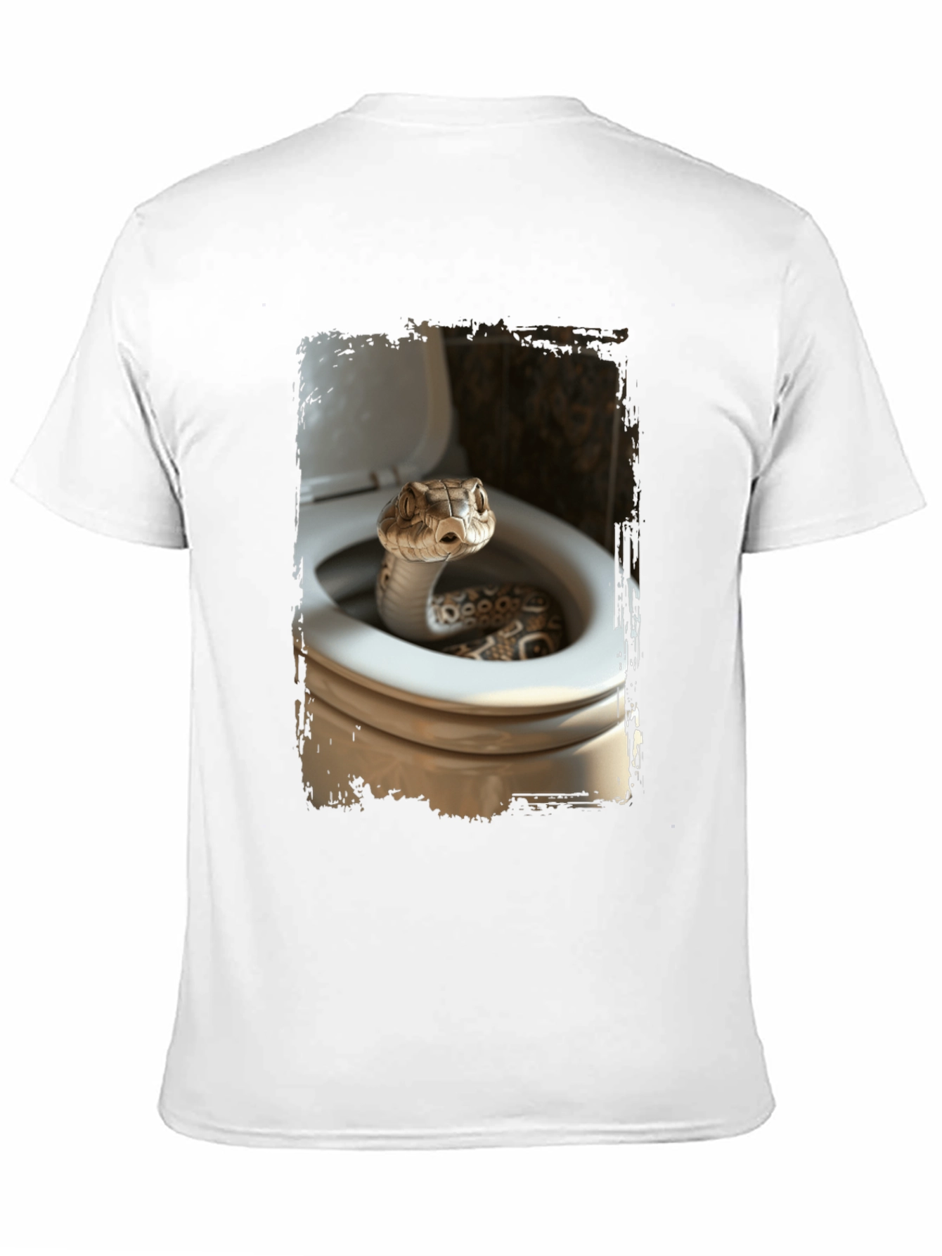 Snake in Toilet T-Shirt - Novelty Graphic Tee